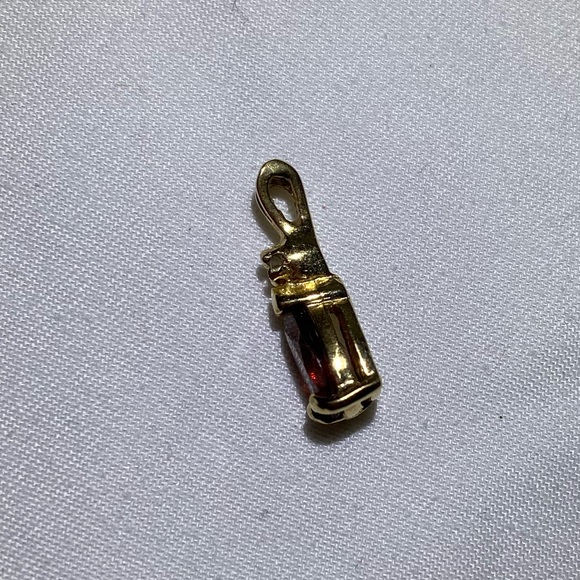 10kt Garnet with Diamond Accent Pendant - Picture 7 of 8